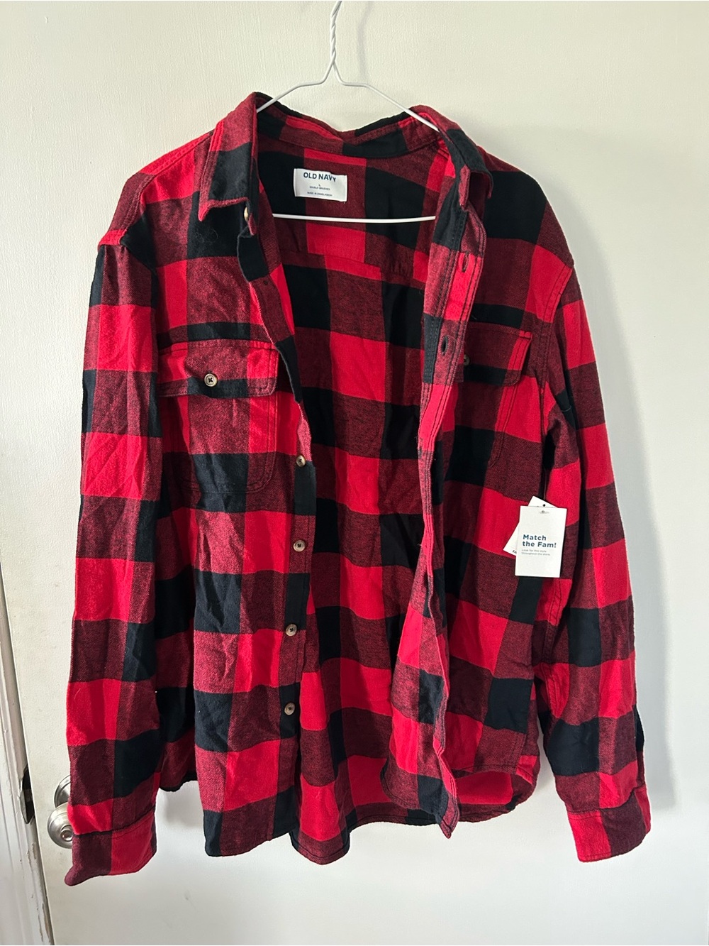 Old Navy Red & Black Plaid Lightweight Shirt Jacket
